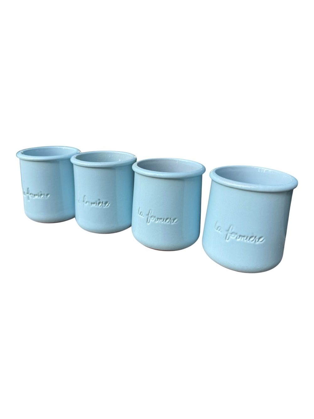 Set of 4 La Fermiere Light Blue Limited Edition Summer 2026 Terra Cotta Pots